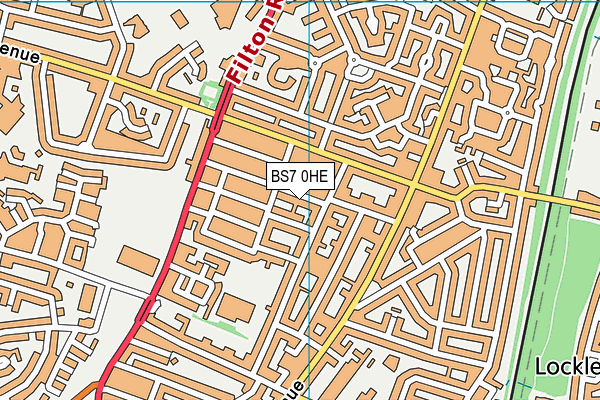 BS7 0HE map - OS VectorMap District (Ordnance Survey)