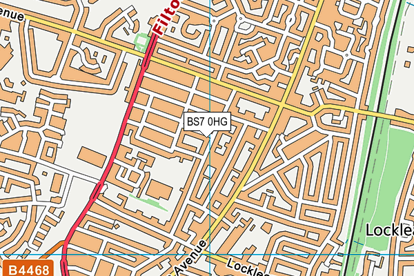 BS7 0HG map - OS VectorMap District (Ordnance Survey)