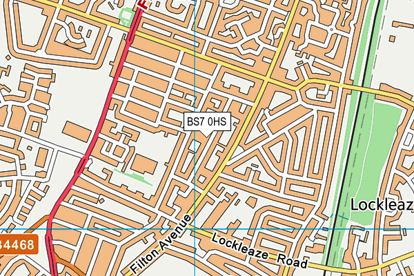 BS7 0HS map - OS VectorMap District (Ordnance Survey)
