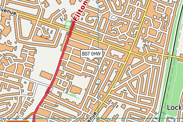 BS7 0HW map - OS VectorMap District (Ordnance Survey)