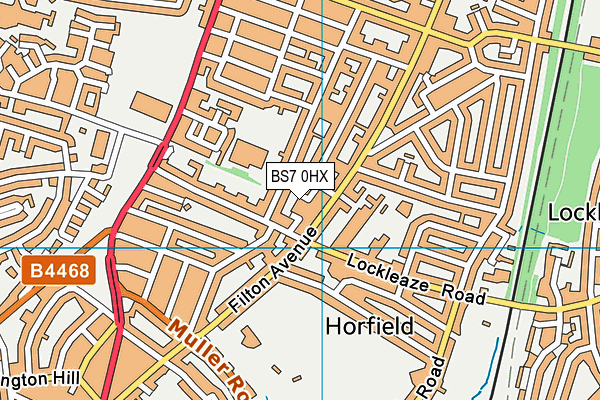 BS7 0HX map - OS VectorMap District (Ordnance Survey)