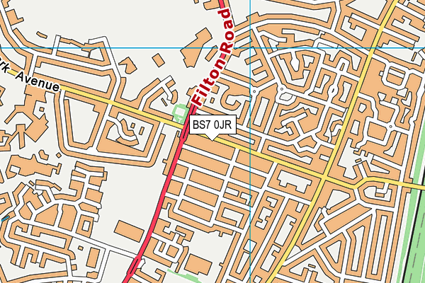 BS7 0JR map - OS VectorMap District (Ordnance Survey)