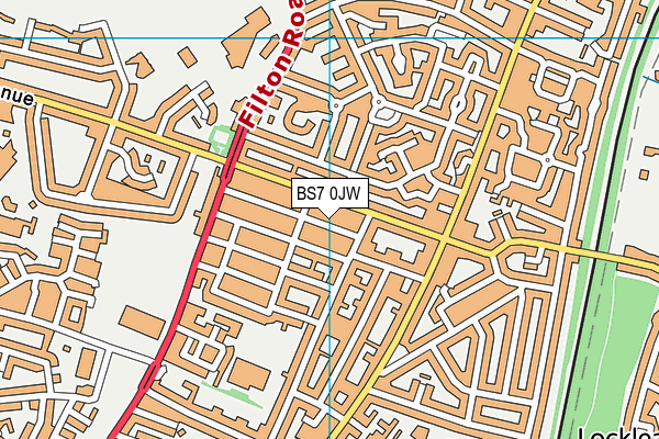BS7 0JW map - OS VectorMap District (Ordnance Survey)
