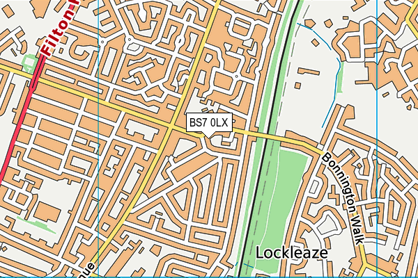 BS7 0LX map - OS VectorMap District (Ordnance Survey)
