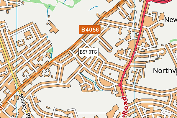 BS7 0TG map - OS VectorMap District (Ordnance Survey)