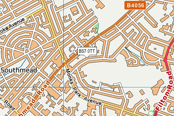 BS7 0TT map - OS VectorMap District (Ordnance Survey)