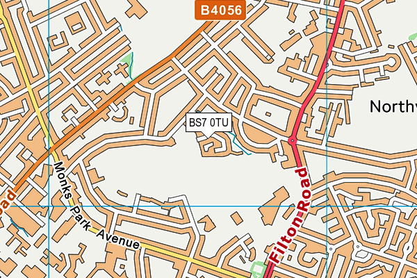 BS7 0TU map - OS VectorMap District (Ordnance Survey)