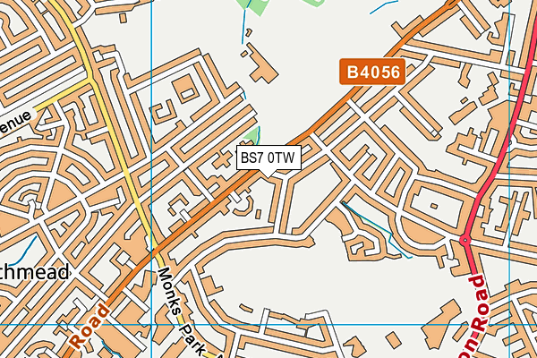 BS7 0TW map - OS VectorMap District (Ordnance Survey)