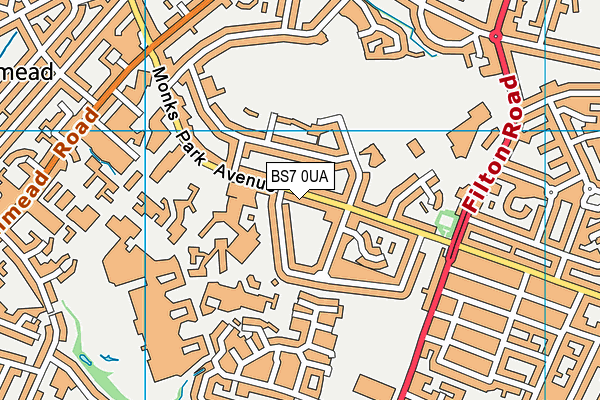 BS7 0UA map - OS VectorMap District (Ordnance Survey)