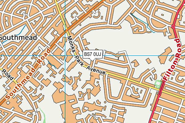 BS7 0UJ map - OS VectorMap District (Ordnance Survey)