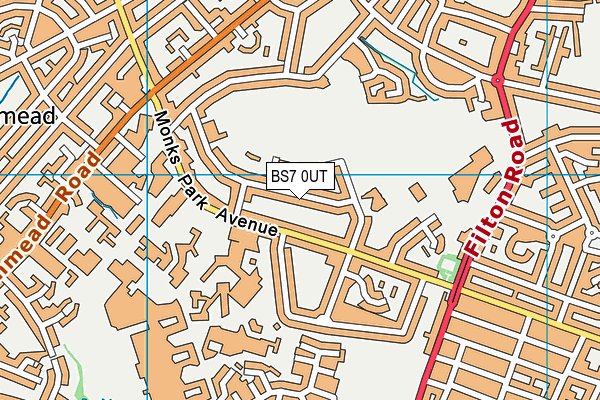 BS7 0UT map - OS VectorMap District (Ordnance Survey)