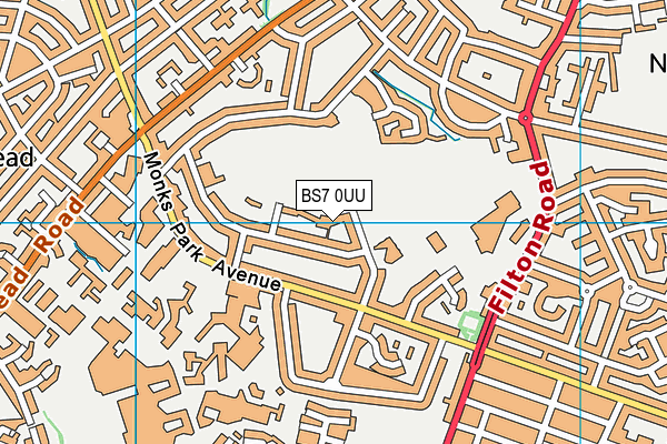 BS7 0UU map - OS VectorMap District (Ordnance Survey)