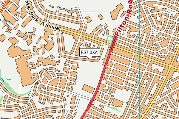 BS7 0XA map - OS VectorMap District (Ordnance Survey)