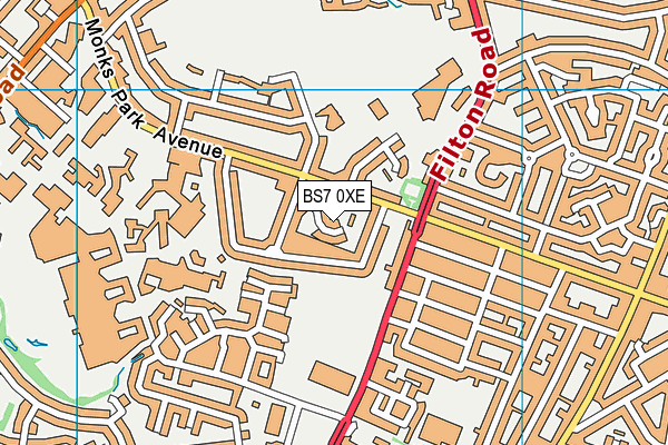 BS7 0XE map - OS VectorMap District (Ordnance Survey)