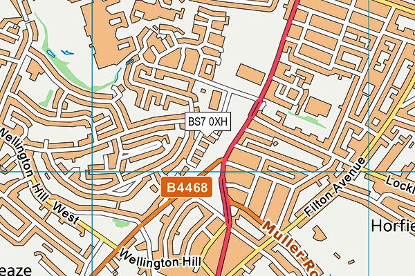 BS7 0XH map - OS VectorMap District (Ordnance Survey)
