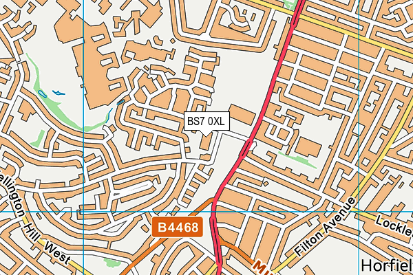 BS7 0XL map - OS VectorMap District (Ordnance Survey)