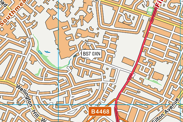 BS7 0XN map - OS VectorMap District (Ordnance Survey)