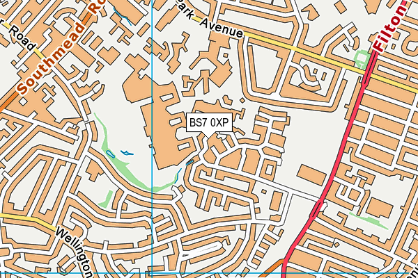 BS7 0XP map - OS VectorMap District (Ordnance Survey)