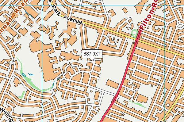 BS7 0XT map - OS VectorMap District (Ordnance Survey)