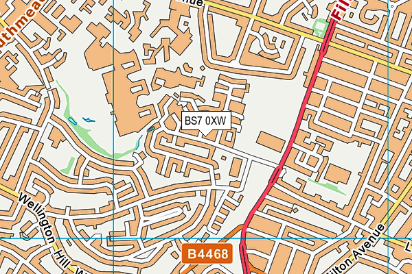 Horfield Leisure Centre map (BS7 0XW) - OS VectorMap District (Ordnance Survey)