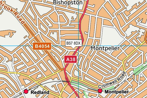 BS7 8DX map - OS VectorMap District (Ordnance Survey)