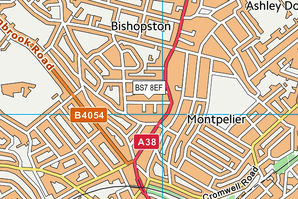 BS7 8EF map - OS VectorMap District (Ordnance Survey)
