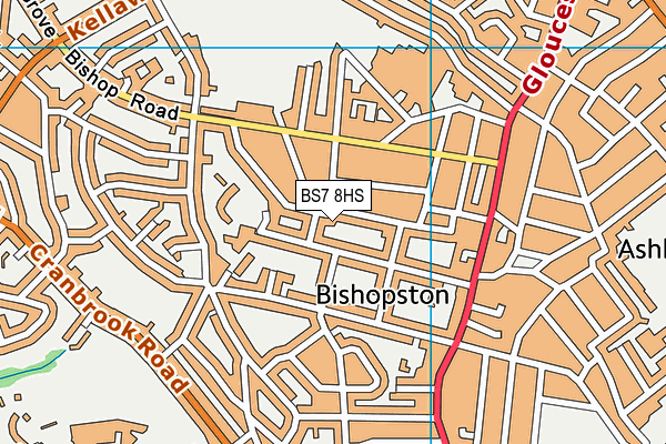 BS7 8HS map - OS VectorMap District (Ordnance Survey)