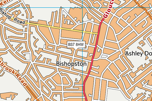 BS7 8HW map - OS VectorMap District (Ordnance Survey)