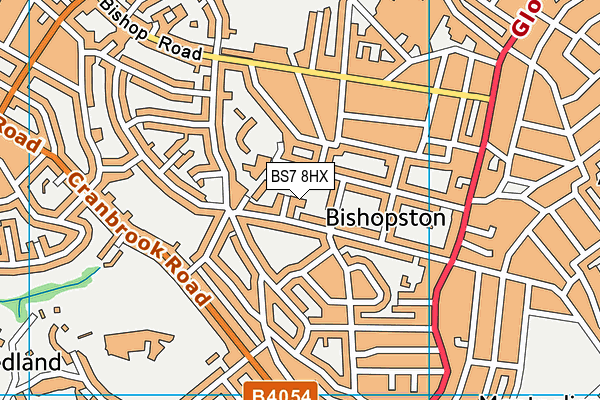 BS7 8HX map - OS VectorMap District (Ordnance Survey)