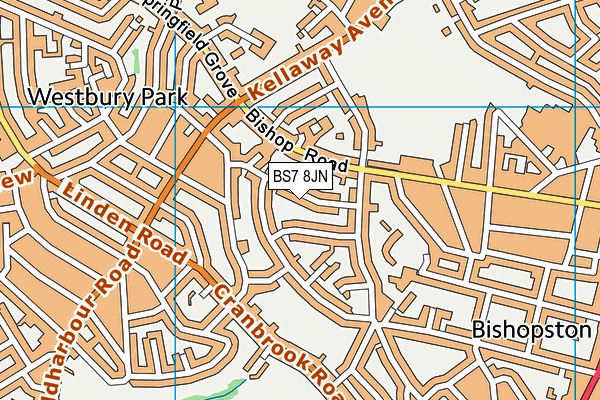 BS7 8JN map - OS VectorMap District (Ordnance Survey)