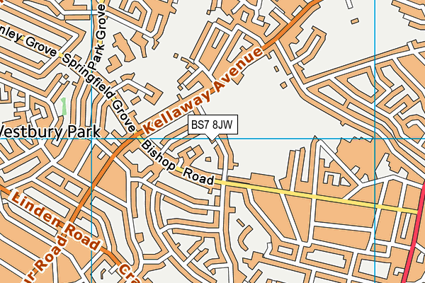 BS7 8JW map - OS VectorMap District (Ordnance Survey)