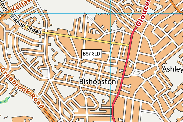 BS7 8LD map - OS VectorMap District (Ordnance Survey)
