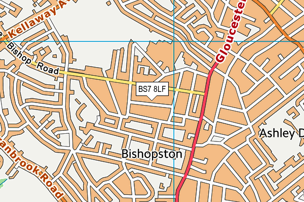BS7 8LF map - OS VectorMap District (Ordnance Survey)