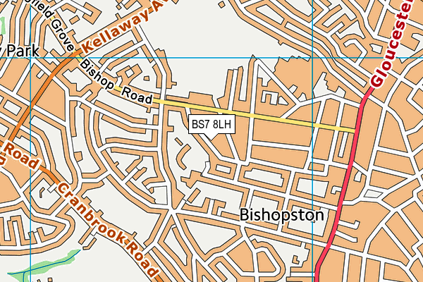 BS7 8LH map - OS VectorMap District (Ordnance Survey)