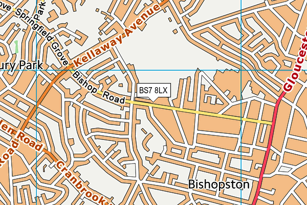 BS7 8LX map - OS VectorMap District (Ordnance Survey)