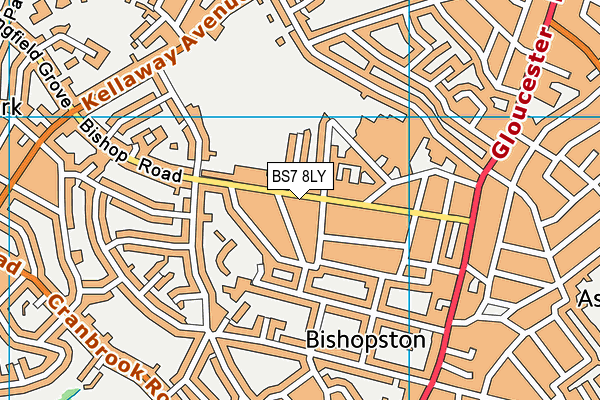 BS7 8LY map - OS VectorMap District (Ordnance Survey)