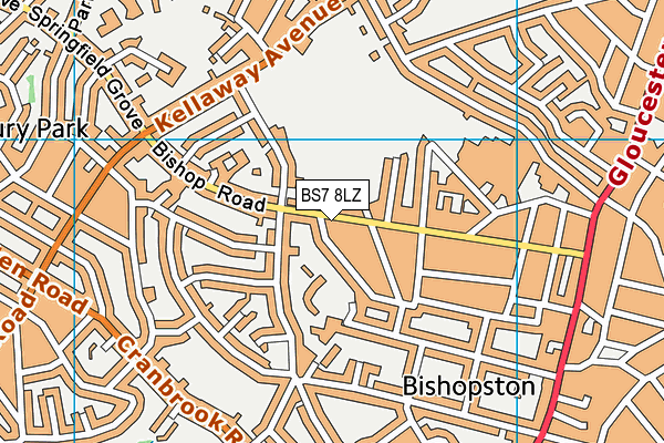 BS7 8LZ map - OS VectorMap District (Ordnance Survey)