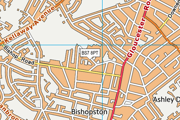 BS7 8PT map - OS VectorMap District (Ordnance Survey)