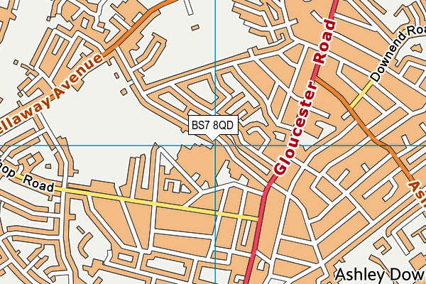 BS7 8QD map - OS VectorMap District (Ordnance Survey)