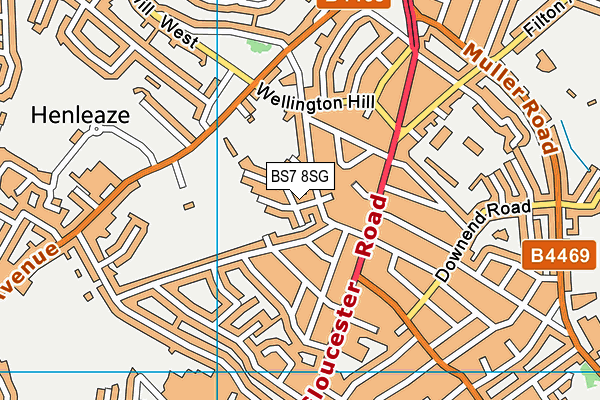 BS7 8SG map - OS VectorMap District (Ordnance Survey)