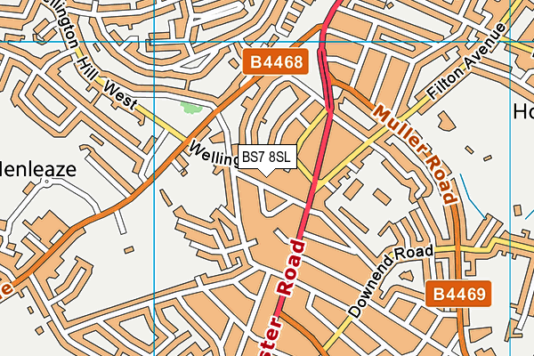 BS7 8SL map - OS VectorMap District (Ordnance Survey)