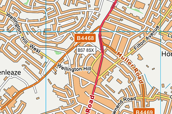 BS7 8SX map - OS VectorMap District (Ordnance Survey)