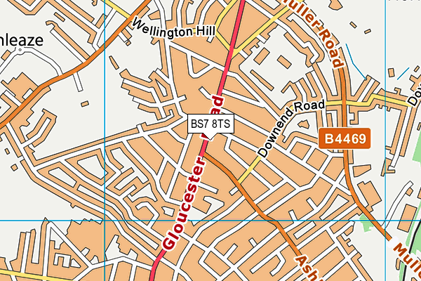 BS7 8TS map - OS VectorMap District (Ordnance Survey)