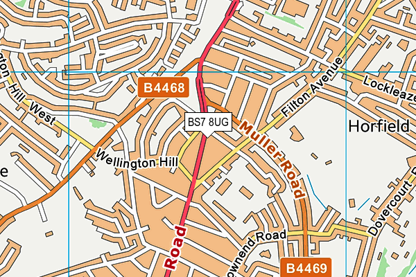 BS7 8UG map - OS VectorMap District (Ordnance Survey)