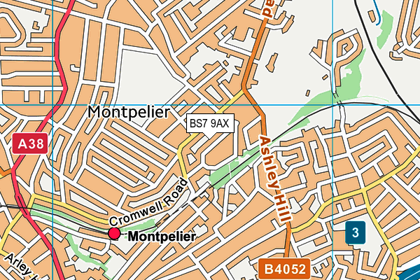BS7 9AX map - OS VectorMap District (Ordnance Survey)