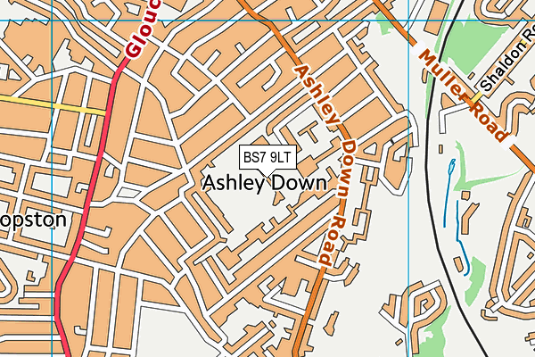 BS7 9LT map - OS VectorMap District (Ordnance Survey)