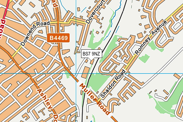 BS7 9NZ map - OS VectorMap District (Ordnance Survey)