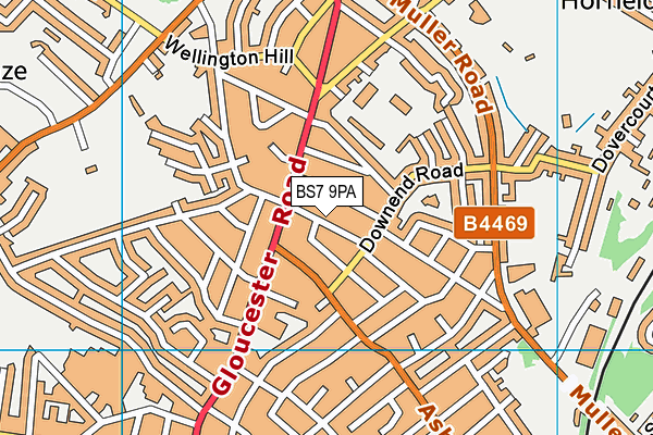 BS7 9PA map - OS VectorMap District (Ordnance Survey)