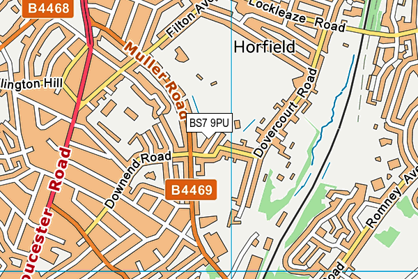 BS7 9PU map - OS VectorMap District (Ordnance Survey)
