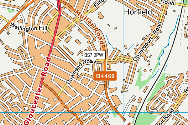 BS7 9PW map - OS VectorMap District (Ordnance Survey)